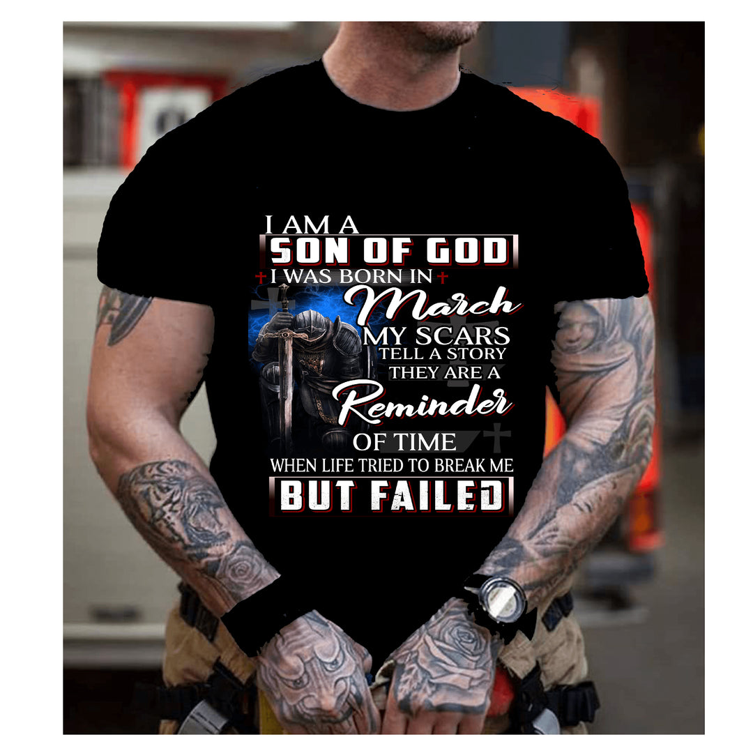 "MY SCARS TELL A STORY THEY ARE REMINDER MARCH" MEN TEE