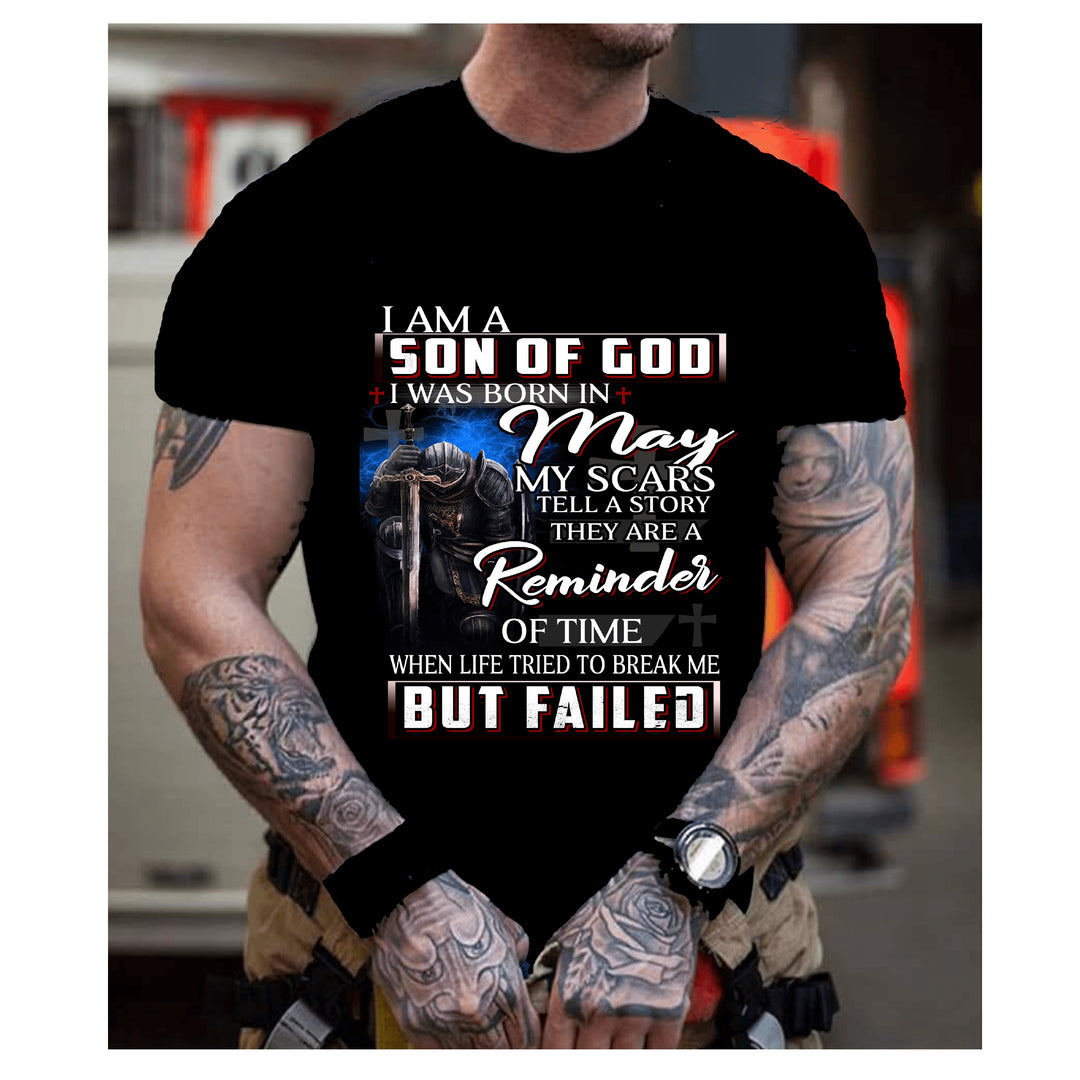 "MY SCARS TELL A STORY THEY ARE REMINDER MAY" MEN TEE