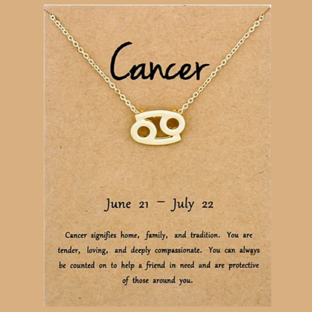 Elegant 14K Gold Plated Zodiac Cancer Sign Pendant.