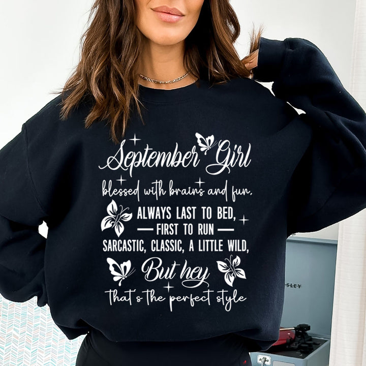 September Girl Blessed With Brains And Fun That's the Perfect Style - Cozy & Soft.