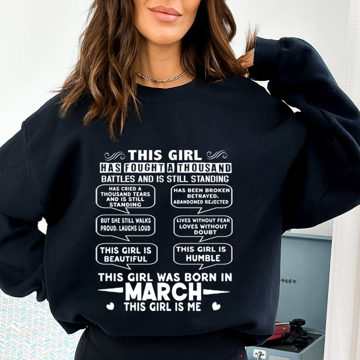 This Girl Was Born In March(white) - Sweatshirt & Hoodie