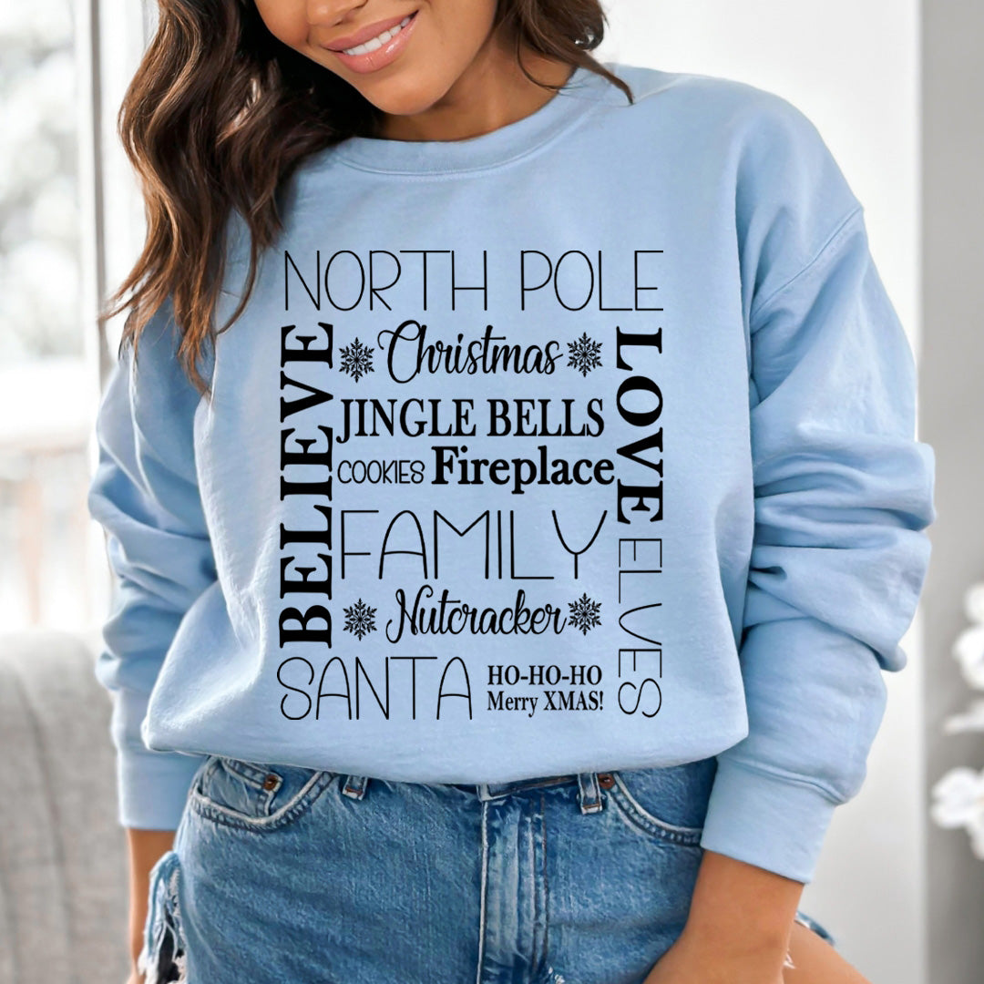 North Pole Believe Love Elves - Sweatshirt & Hoodie