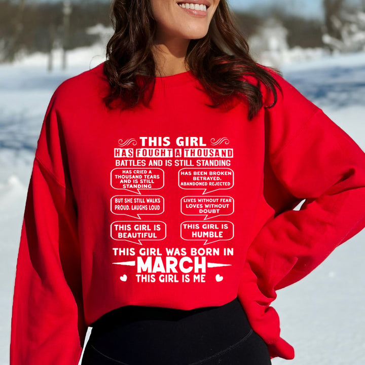This Girl Was Born In March(white) - Sweatshirt & Hoodie