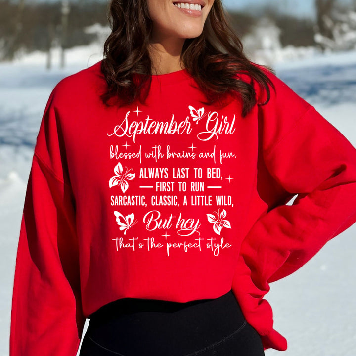 September Girl Blessed With Brains And Fun That's the Perfect Style - Cozy & Soft.