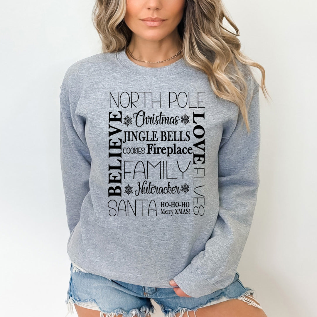 North Pole Believe Love Elves - Sweatshirt & Hoodie