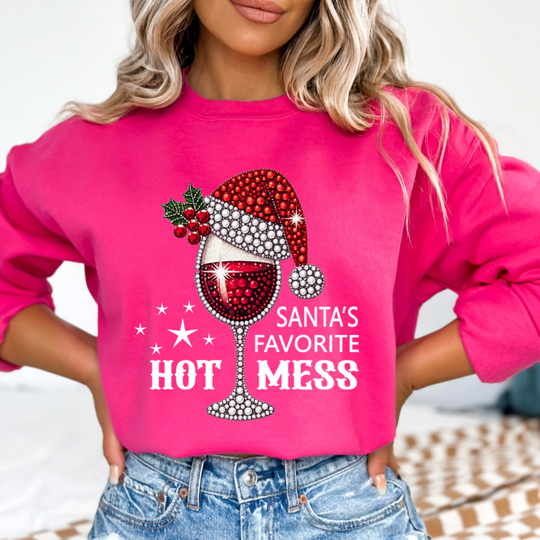 Santa's Favorite Hot Mess - Sweatshirt & Hoodie