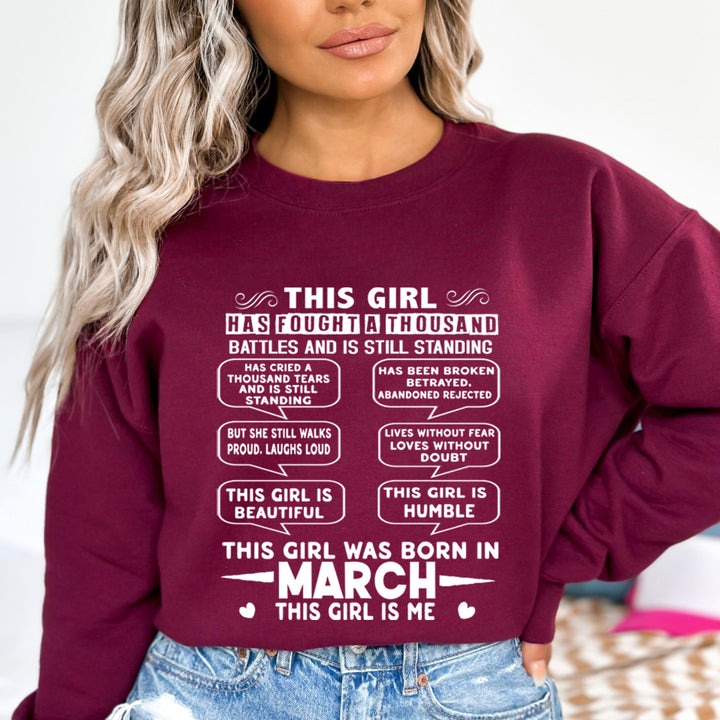 This Girl Was Born In March(white) - Sweatshirt & Hoodie
