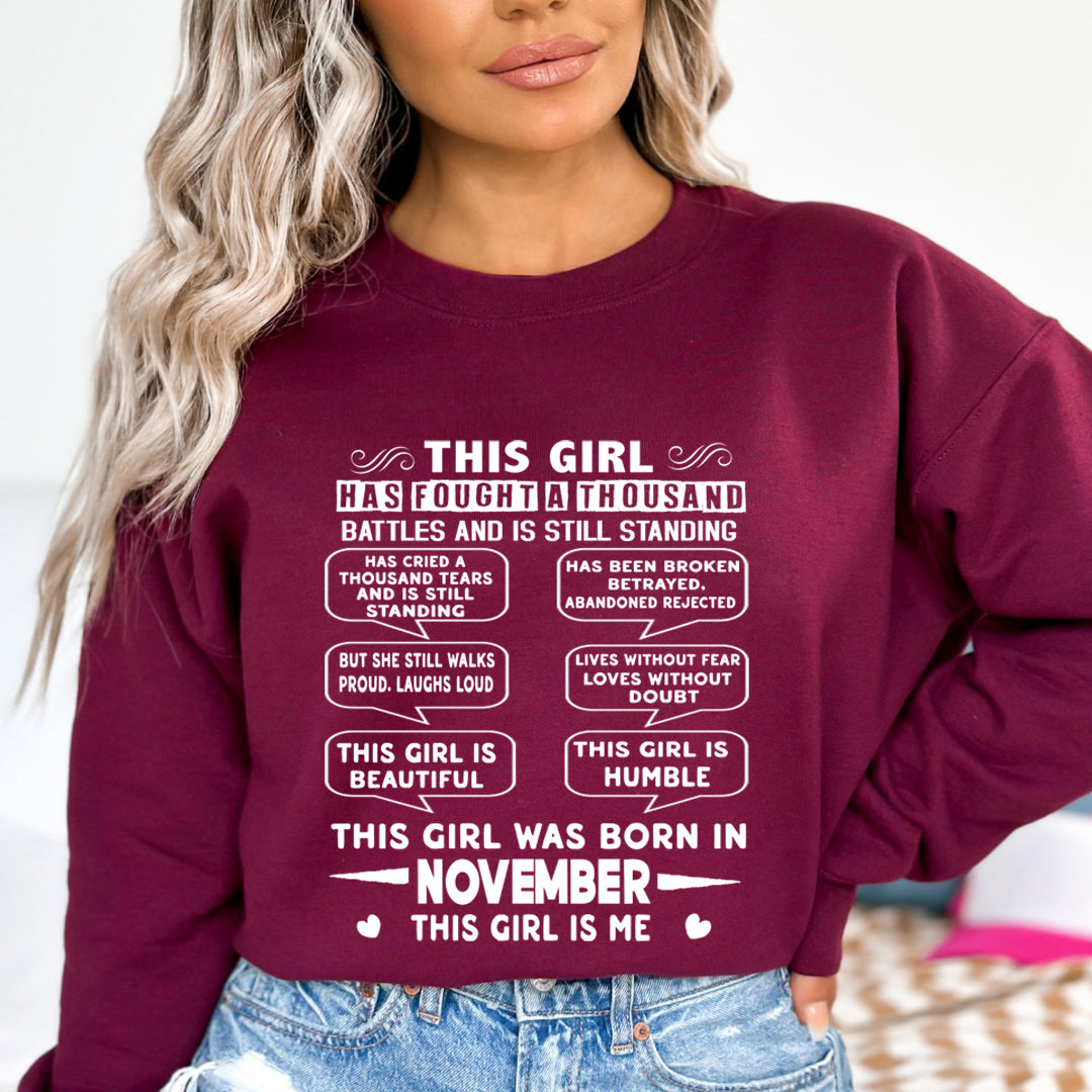 This Girl Was Born In November (white) - Sweatshirt & Hoodie
