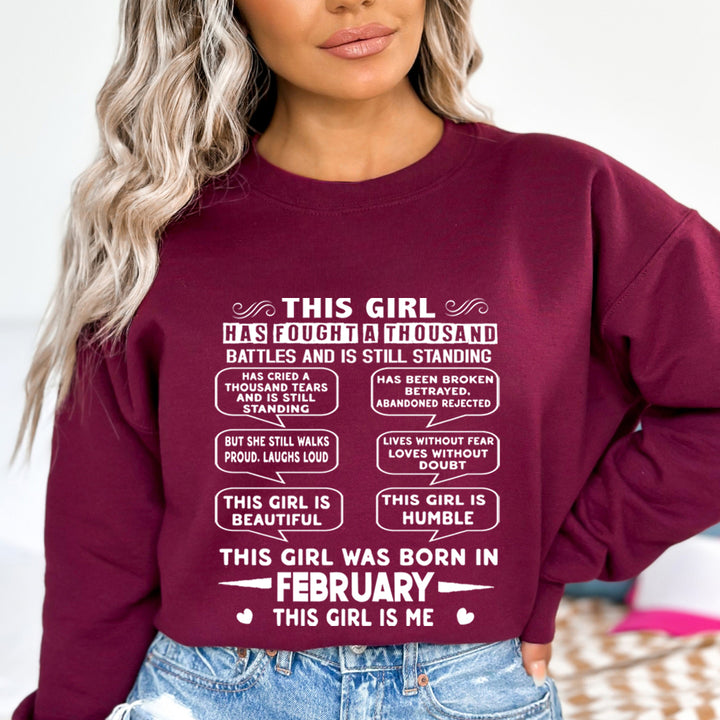 This Girl Was Born In February (white) - Sweatshirt & Hoodie