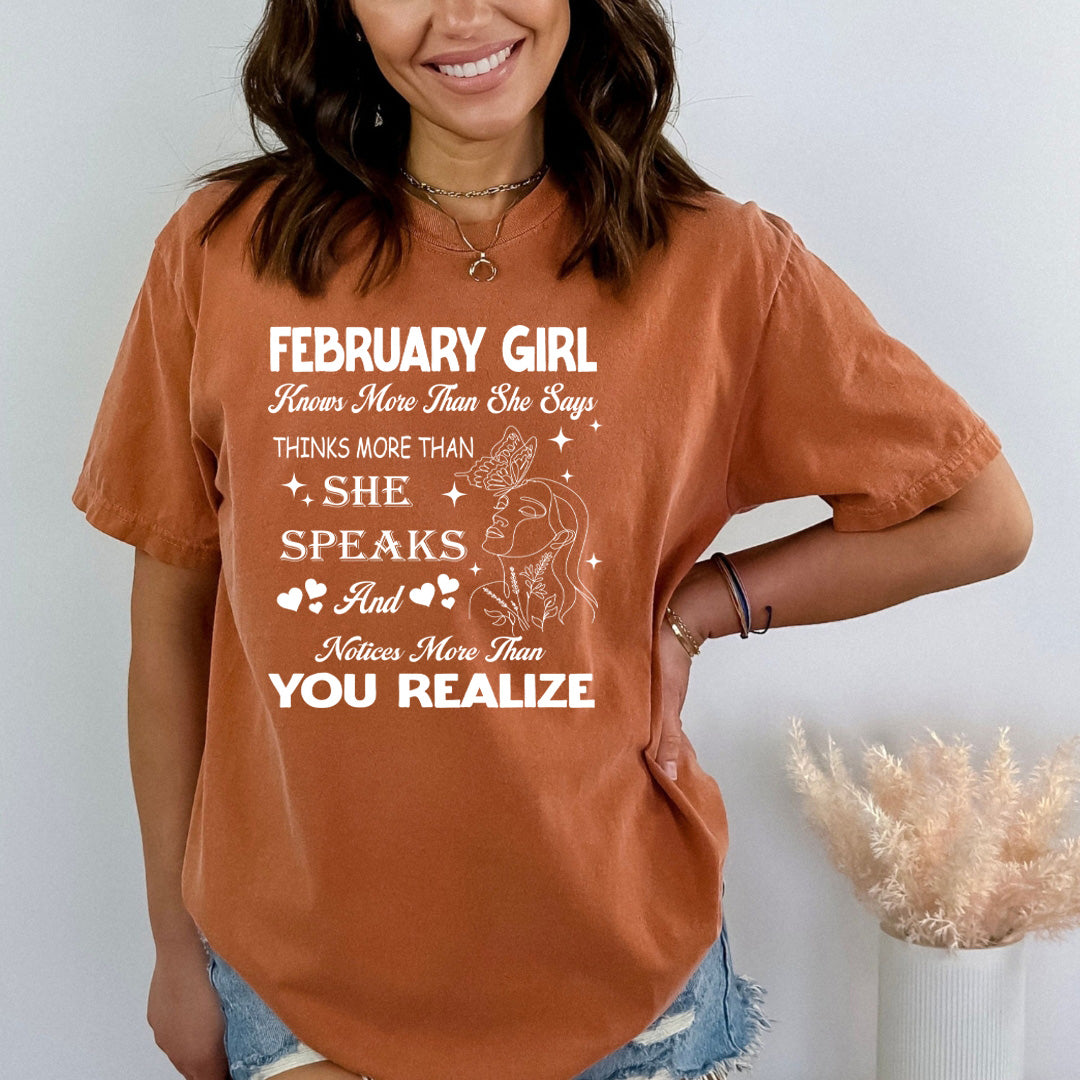 February Girl Notice More Than You Realize - Bella Canvas