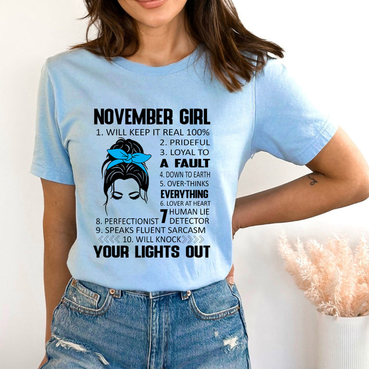 November Girl (Speaks Fluent Sarcasm) - Bella Canvas