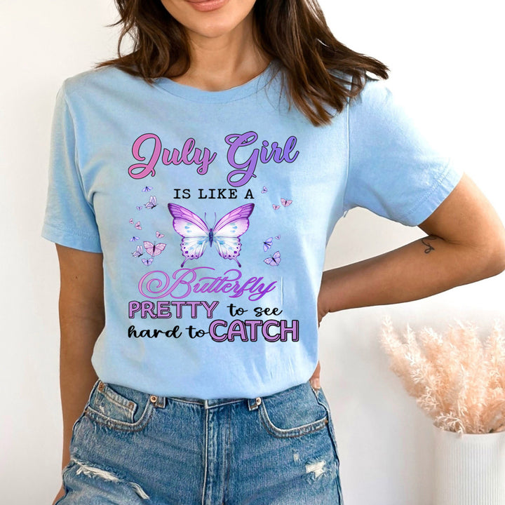 July Girl Is Like A Butterfly - Bella Canvas