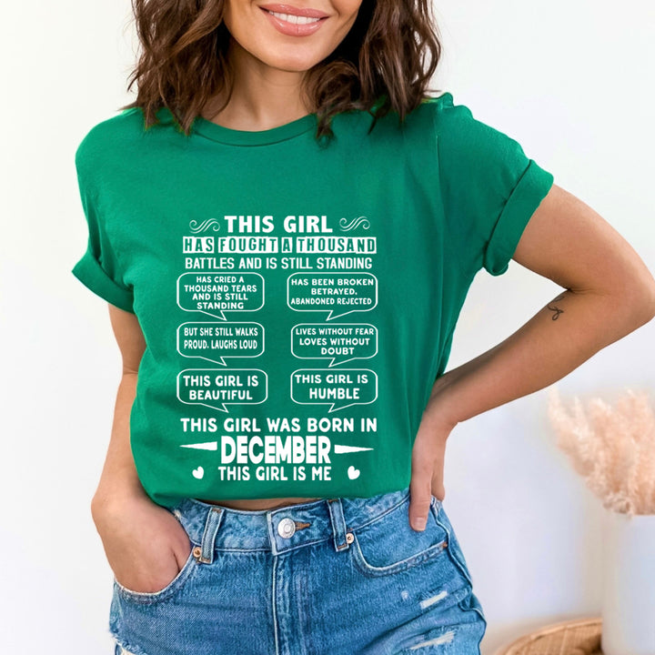 This Girl Was Born In December (white) - Unisex T-Shirt