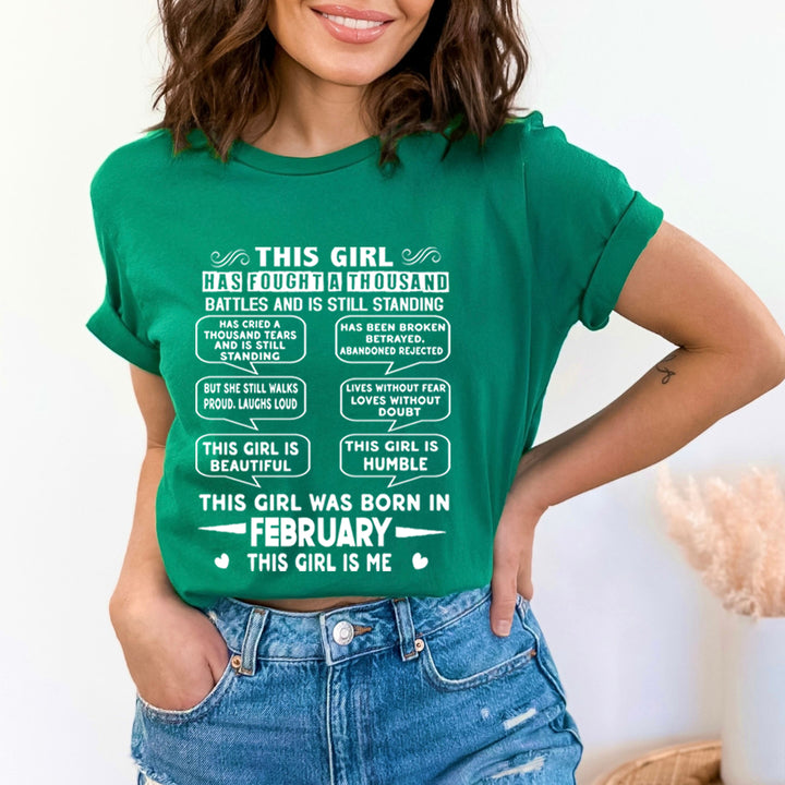 This Girl Was Born In February (white) - Unisex T-Shirt
