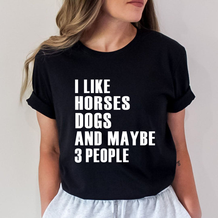 I Like Horses Dogs - Unisex T-Shirt