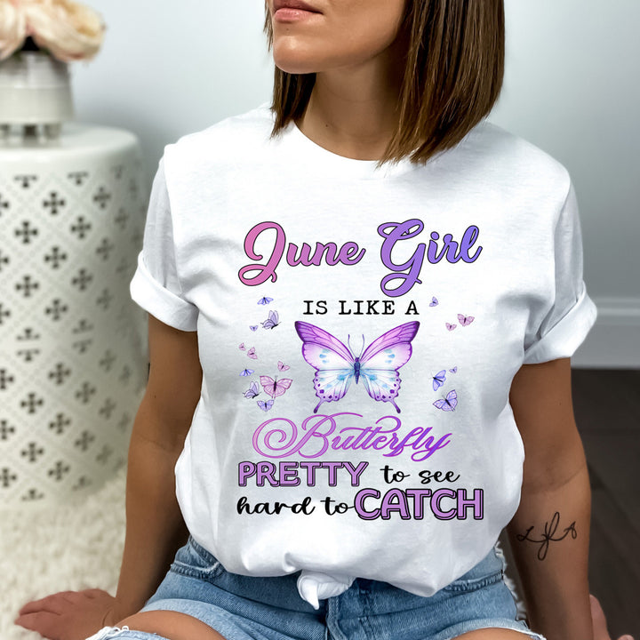 June Girl Is Like A Butterfly  - Bella Canvas