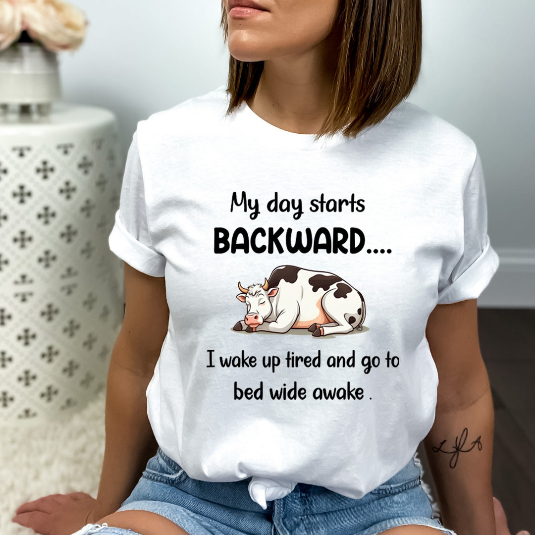 My Day Starts Backward - Bella Canvas