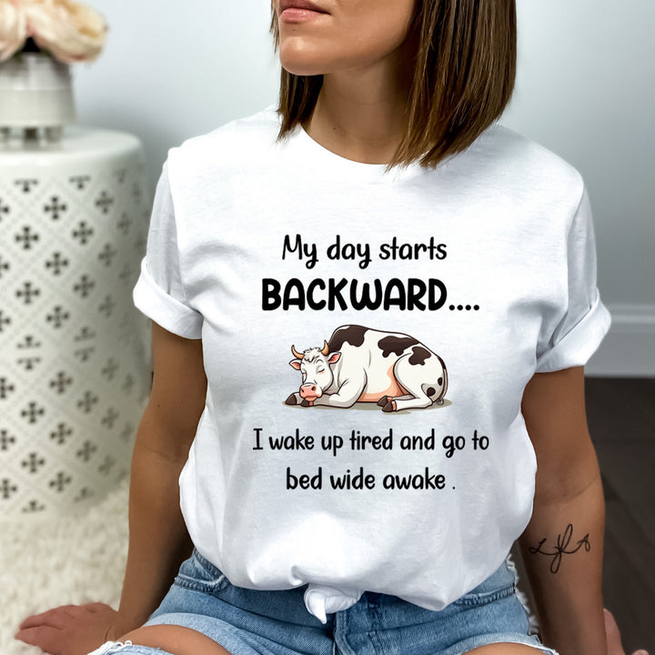 My Day Starts Backward - Bella Canvas