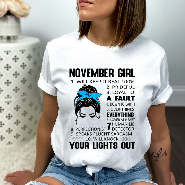 November Girl (Speaks Fluent Sarcasm) - Bella Canvas