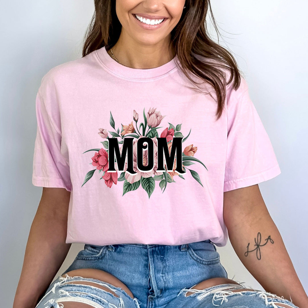 Mom With Flower - Bella Canvas