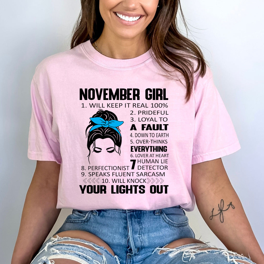 November Girl (Speaks Fluent Sarcasm) - Bella Canvas