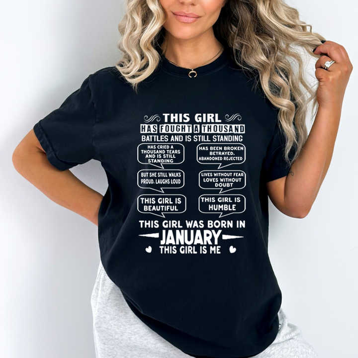 This Girl Was Born In January (white) - Unisex T-Shirt