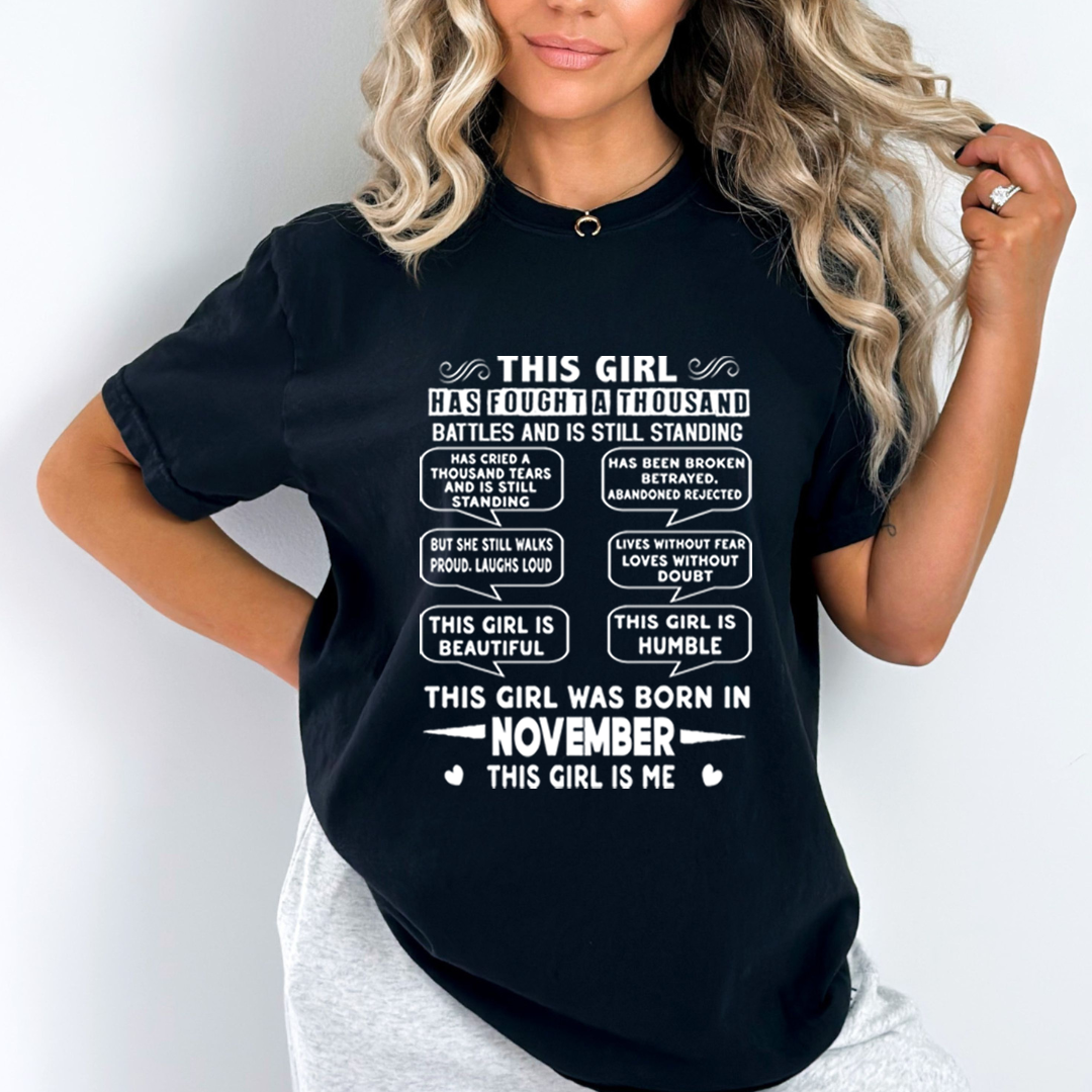This Girl Was Born In November (white) - Unisex T-Shirt