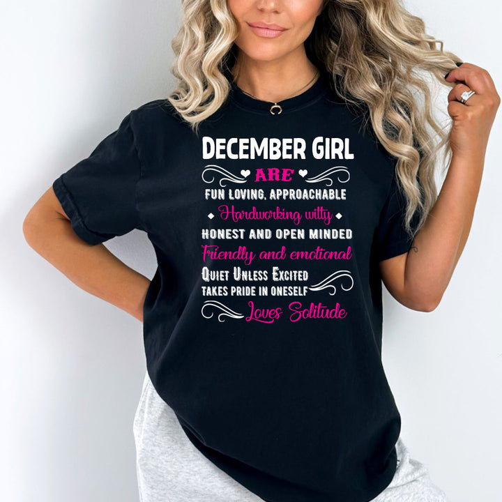Hardworking,Witty,Quiet Unless Excited - December Girl - Bella Canvas