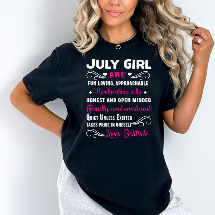 Hardworking,Witty,Quiet Unless Excited - July Girl - Bella Canvas