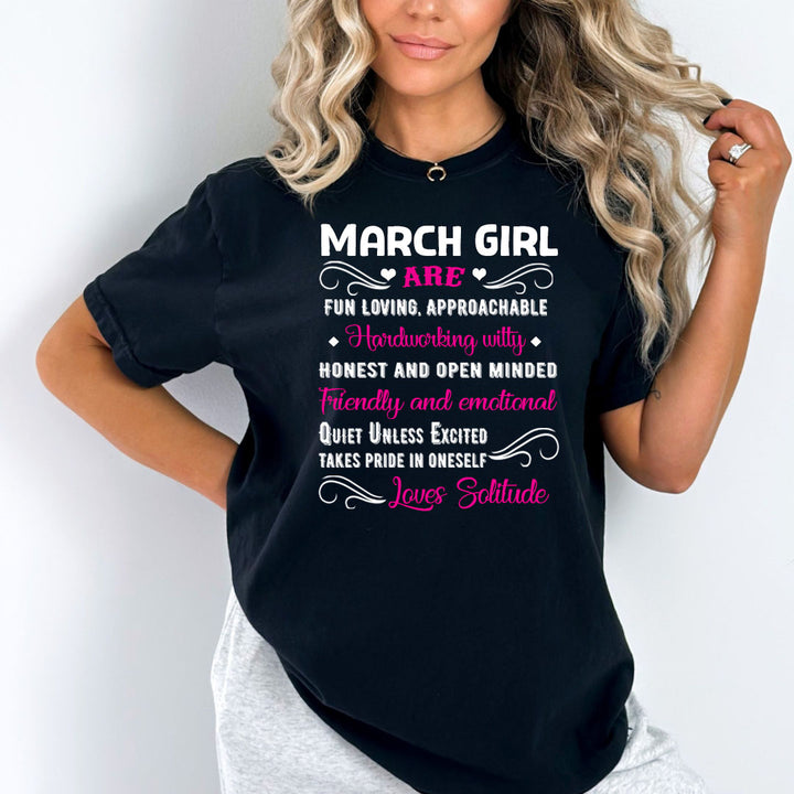 Hardworking,Witty,Quiet Unless Excited - March Girl - Bella Canvas
