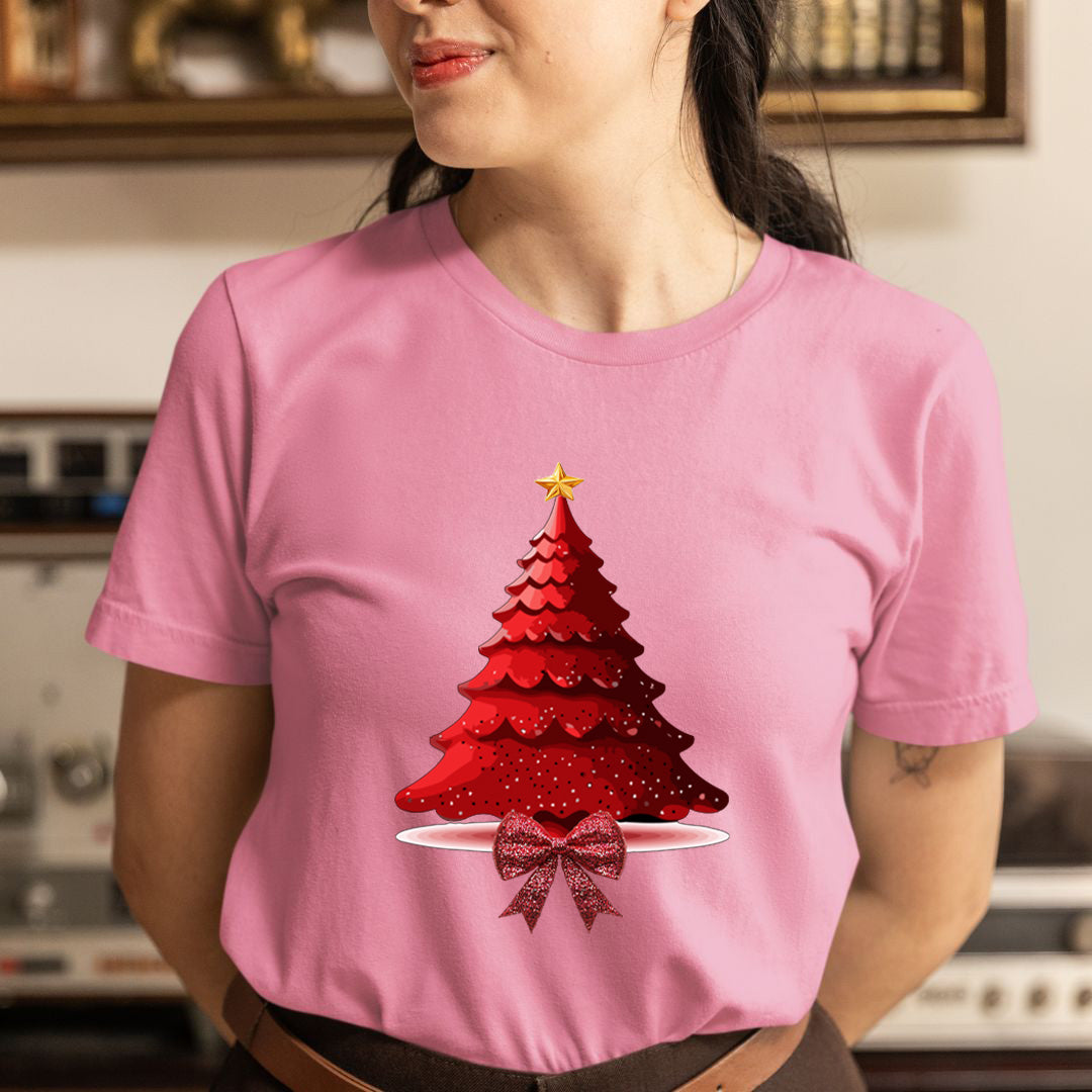 Christmas Tree With Bow - Unisex T-Shirt