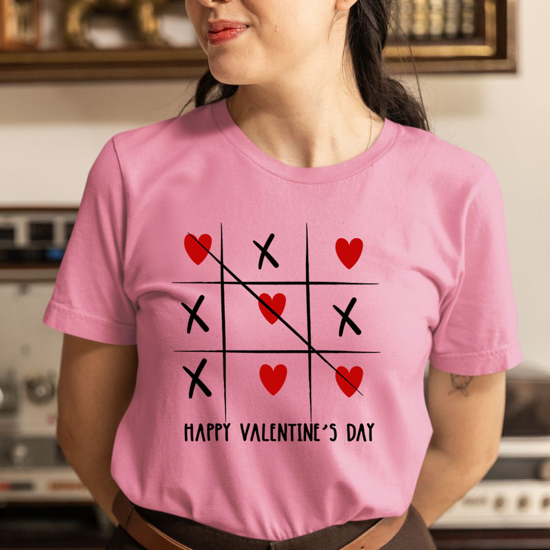 Happy Valentine's Heart And Cross design - Unisex T-Shirt