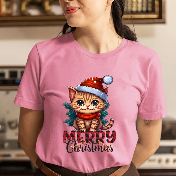 Merry Christmas With Cat - Unisex T-Shirt