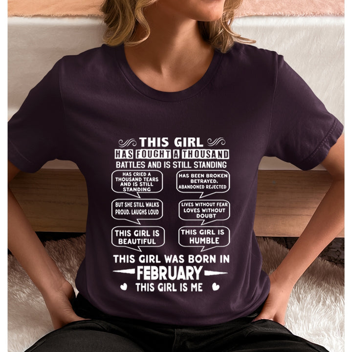 This Girl Was Born In February (white) - Unisex T-Shirt