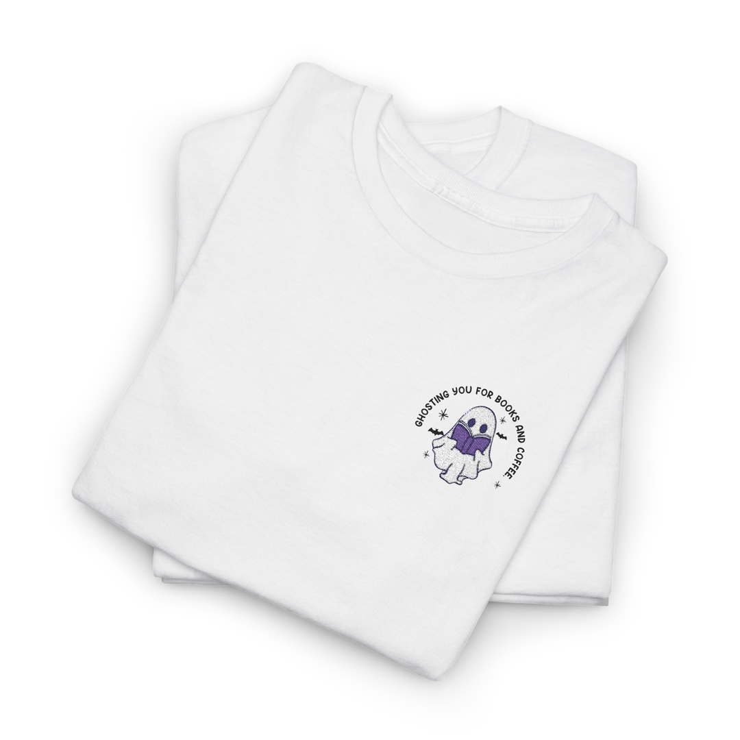 Ghosting You For Books And Coffee - Embroidery Design (T-Shirt)