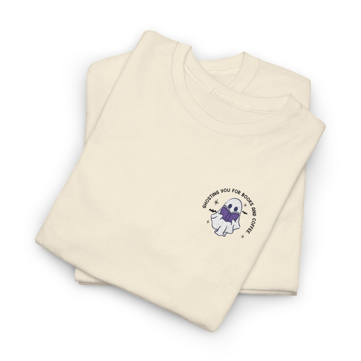 Ghosting You For Books And Coffee - Embroidery Design (T-Shirt)
