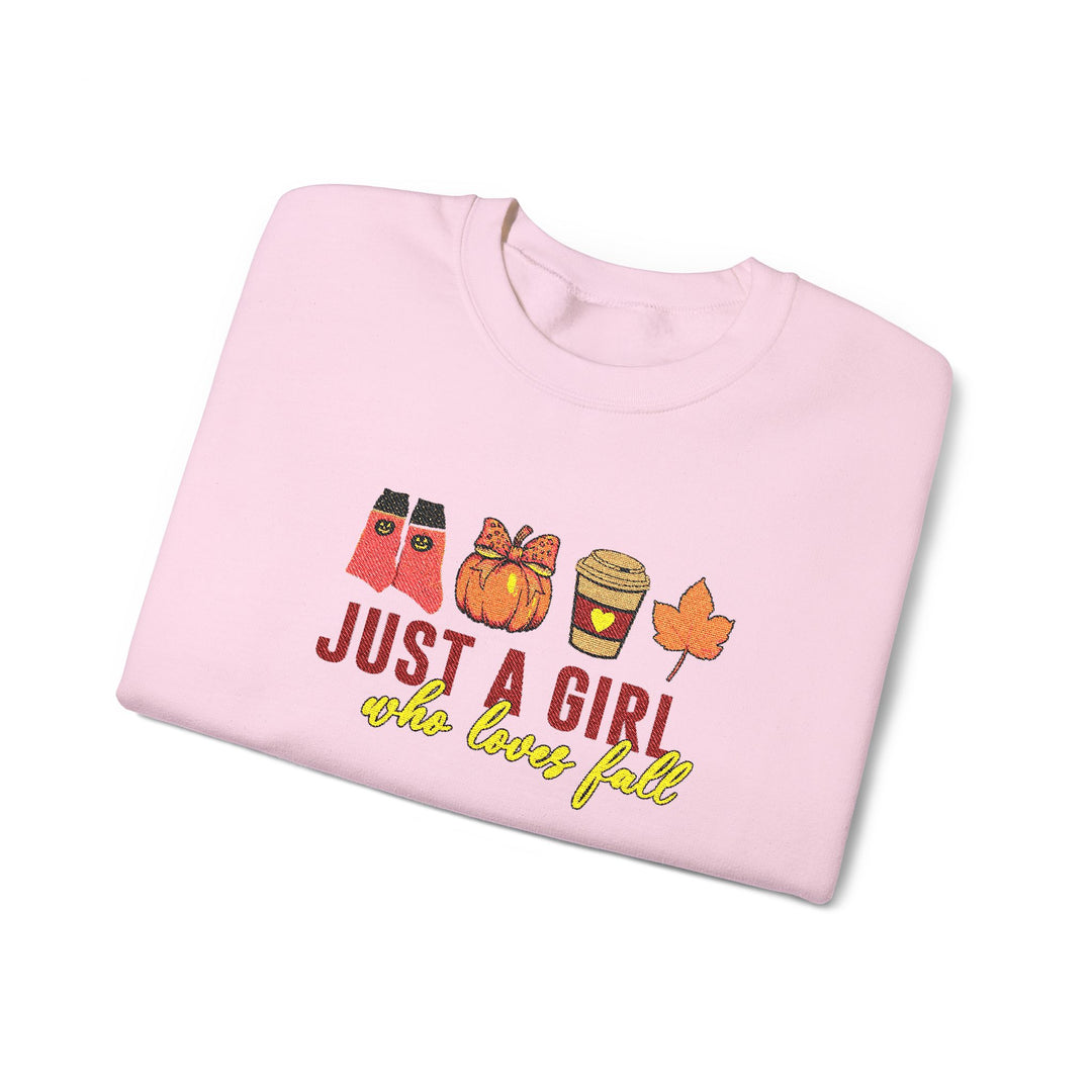 Just A Girl Who Loves Fall - Embroidery Design (Sweatshirt & Hoodie)