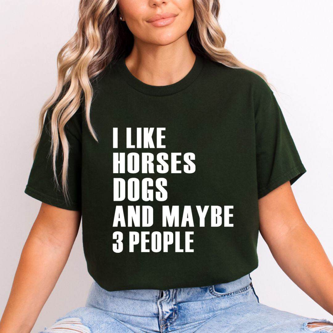 I Like Horses Dogs - Unisex T-Shirt