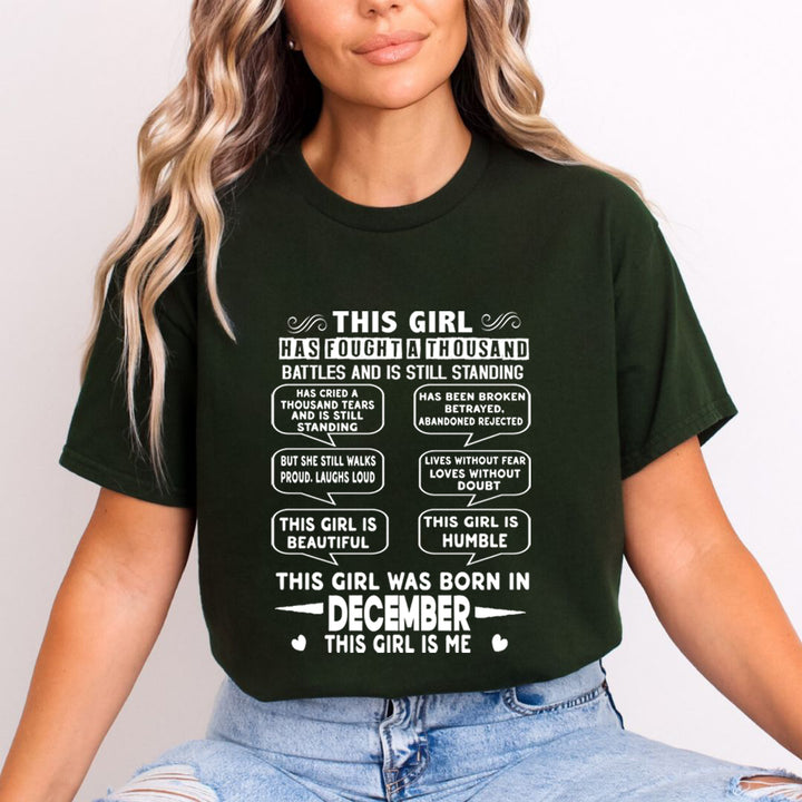 This Girl Was Born In December (white) - Unisex T-Shirt