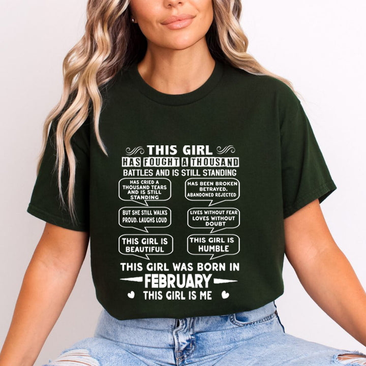 This Girl Was Born In February (white) - Unisex T-Shirt