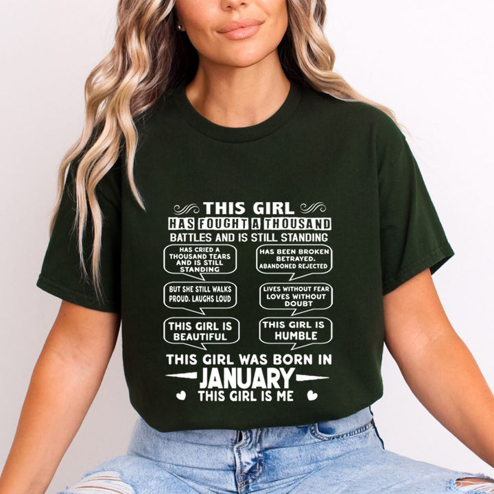 This Girl Was Born In January (white) - Unisex T-Shirt