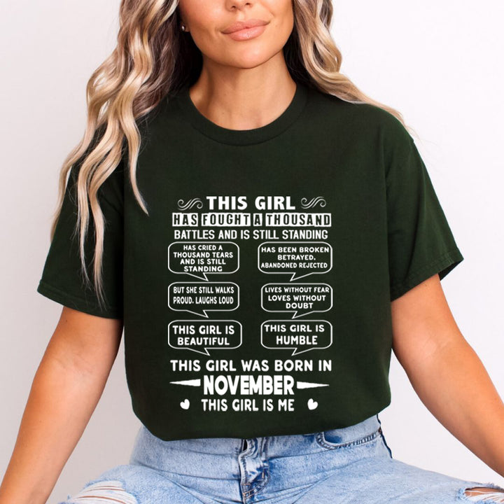 This Girl Was Born In November (white) - Unisex T-Shirt