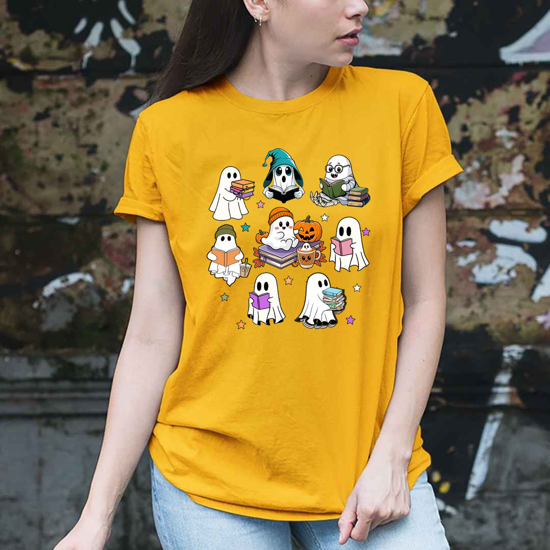 Ghost Reading Books - Unisex T-Shirt