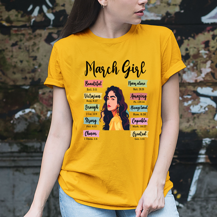 March Girl Beautiful Never Alone - Unisex T-Shirt