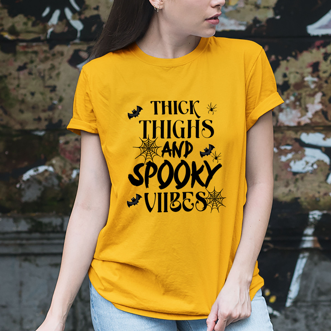 Thick Thighs And Spooky Vibes - Unisex T-Shirt