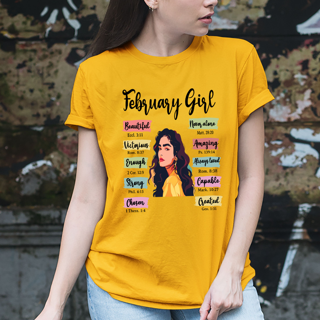 February Girl Beautiful Never Alone - Unisex T-Shirt