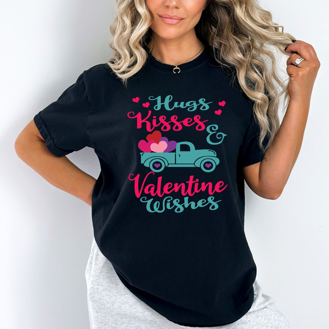 "Hugs And Kisses & Valentine Wishes.", T-Shirt.