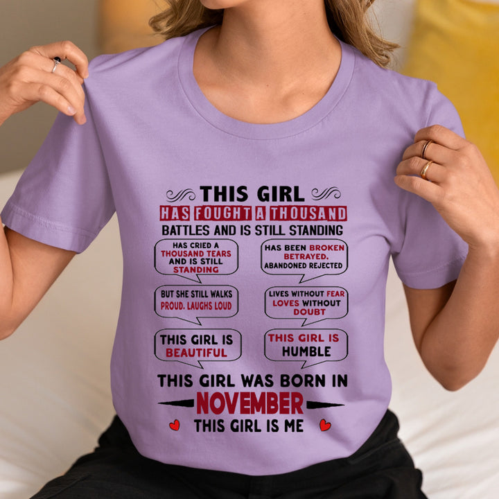 This Girl Was Born In November - Unisex T-Shirt