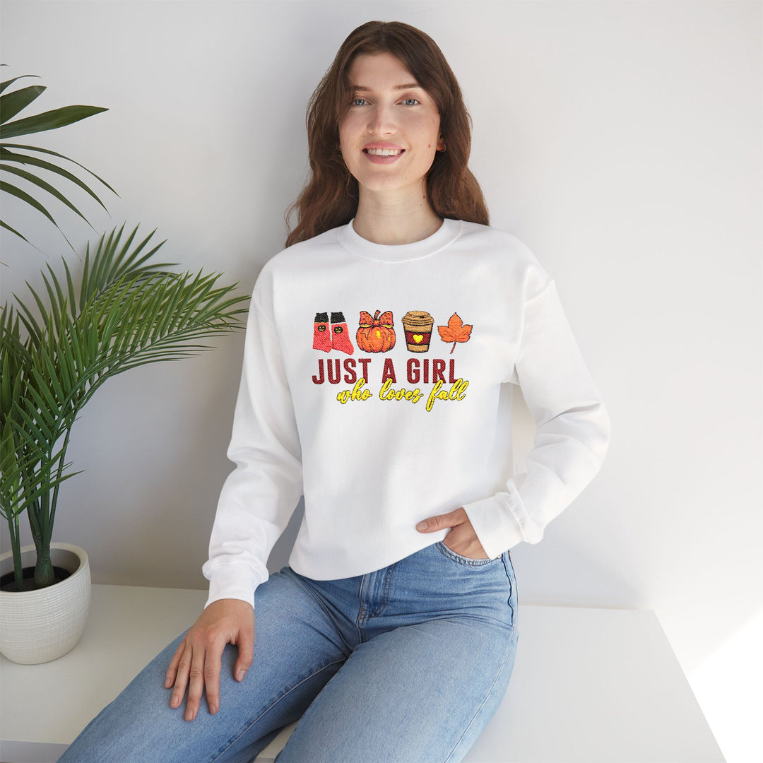 Just A Girl Who Loves Fall - Embroidery Design (Sweatshirt & Hoodie)