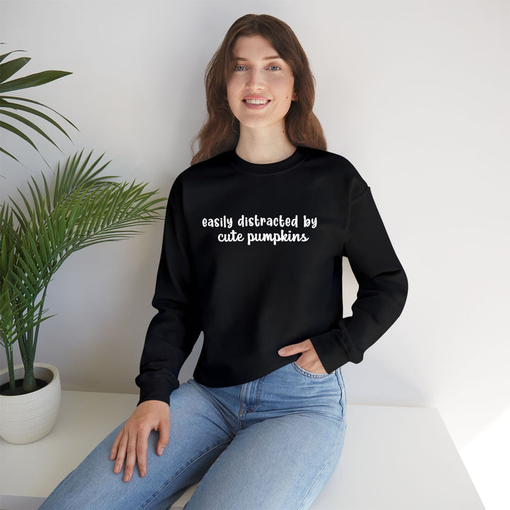 Easily Distracted By Pumpkins - Embroidery Design (Sweatshirt & Hoodie)